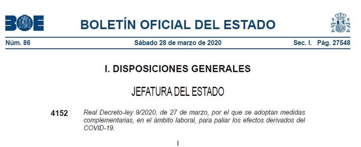 Real Decretoley 9/2020, de medidas en el ámbito laboral Real Decretoley 9/2020, de medidas en el ámbito laboral